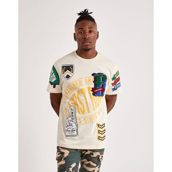 NWT First Row Property Of Tee Graphic T-Shirt Varsity Logo Men's S - Picture 1 of 12